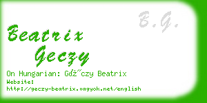 beatrix geczy business card